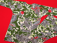 義若オリジナル　鯉口シャツ・ダボシャツ　桜と龍（抹茶緑）